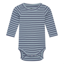 BIRKHOLM Stribet Rib Body Støvet Blå & Middelhavs Blå